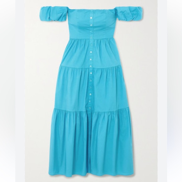 Staud Elio Bright Blue Dress 6 - Picture 4 of 8